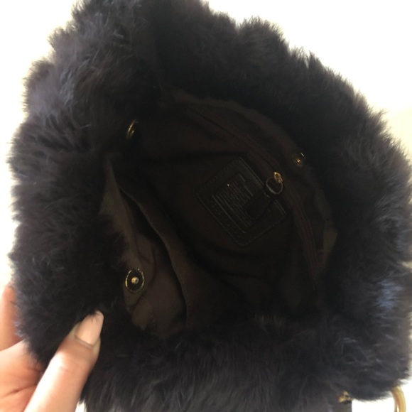 Vintage Brown Coach Handbag with Fur lining - Picture 5 of 10